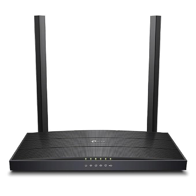 TP-Link XC220-G3V AC1200 Wireless 4 Gigabit Port, 1 VOIP Port, XPON Wireless Fiber Router (Black, Dual Band) with 2 External Dual Band Antennas, Easy Remote Management