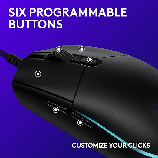 LOGITECH WIRED GAMING MOUSE G203 BLACK