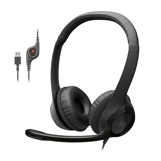 LOGITECH STEREO HEADSET H390 WITH NOISE CANCELING MIC